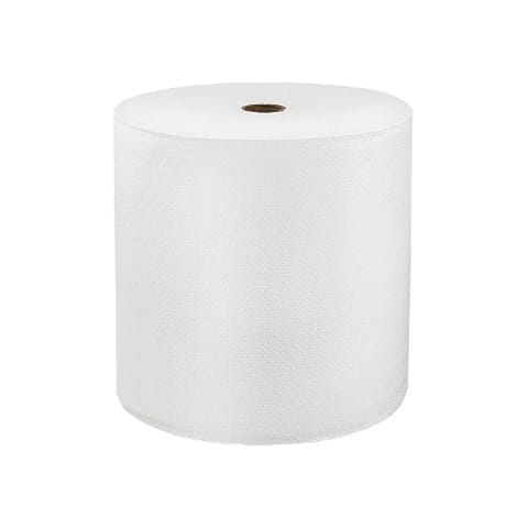 LoCor Mid Premium White Hardwound Paper Towel Roll, 1-Ply, 8" x 800 feet - (6/Case) 46896