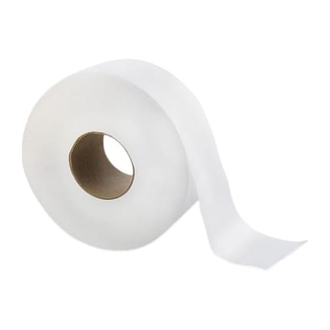 LoCor White Jumbo Toilet Paper Roll, 2-Ply, 3 5/16" x 1200 feet - (12/Case) 26822