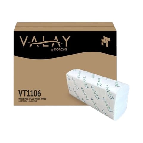 Morcon Valay White Multifold Paper Towel, 1-Ply - (4000/Case) VT1106