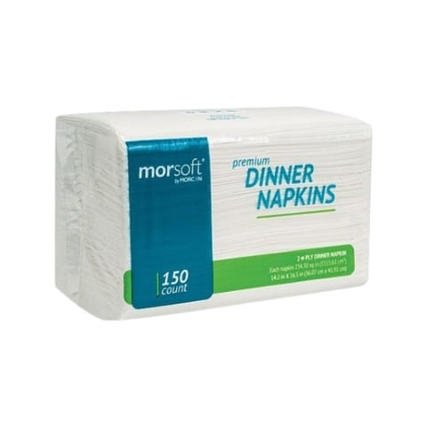 Morcon White 1/8 Fold Dinner Napkins, 2-Ply, 14 1/2" x 16 1/2" - (3000/Case) 3466