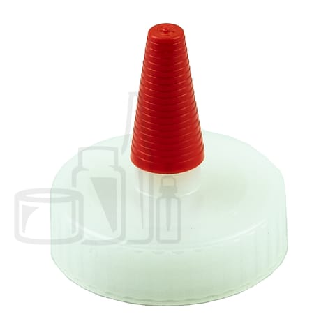 Natural-colored PP 28-400 ribbed skirt yorker spout with red tip(2000/case)