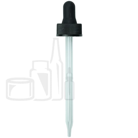 NON CRC (Child Resistant Closure) Dropper - Black - 108mm 22-400(1200/case)