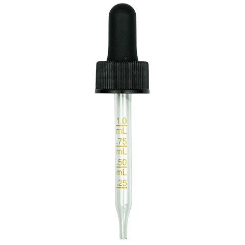 NON CRC Dropper - Black w/Measurement Markings on PP PLASTIC Pipette - 76mm 20-400(1400/case)