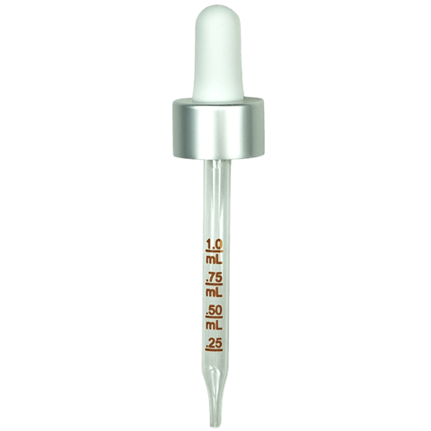 Non CRC Dropper - Matte Silver Skirt/Shiny White Bulb w/Markings 91mm 20-400 (1496/Case)