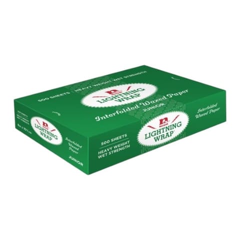 Norpak Lightning Wrap 10 3/4″ × 12″ Paper Interfolded Deli Wax Paper Sheet, (500/Box, 12 Box/Case) FLTW12