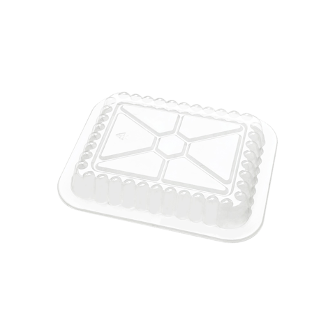 Oblong Clear Plastic Dome Lid for 1.5 lb. Deep Foil Take-Out Container - (500/Case)