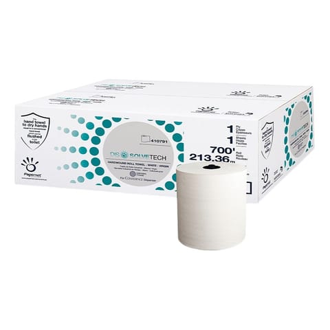 Papernet DissolveTech White Hardwound Roll Paper Towel, 1-Ply, 700 feet - (6/Case) 410791