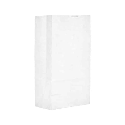 Ross & Wallace 12 lb. White Paper Grocery Bag, 40#BW - (500/Case) 120312