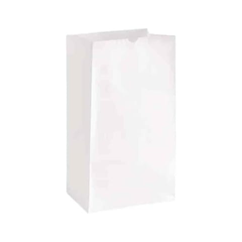 Ross & Wallace 16 lb. White Paper Grocery Bag, 40#BW - (500/Case) 120316