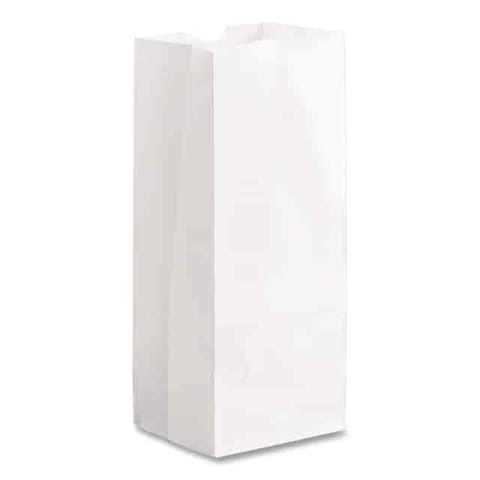 Ross & Wallace 4 lb. White Paper Grocery Bag, 30#BW - (500/Case) 120304