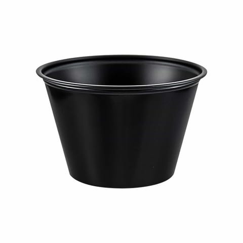 Solo Black PS Plastic Portion Cup, 4 oz - (2500/Case) P400BLK