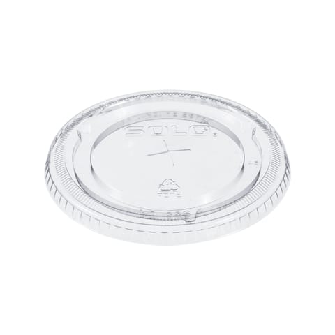 Solo Clear PET Plastic Flat Lid with Straw Slot, Fits 12-24 oz - (1000/Case) 626TS