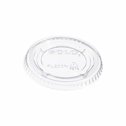 Solo Clear PET Plastic Souffle Cup Lid, Fits 1.5 - 2.5 oz - (2500/Case) PL200N