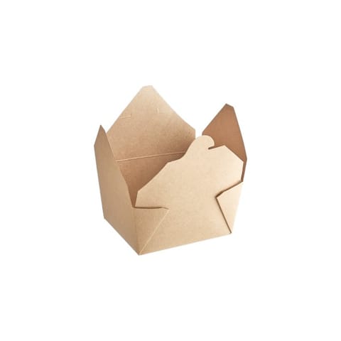 SQP 100160 Eco-Box Kraft Paper Take-Out Container, #1, 4 3/8" x 3 1/2" x 2 1/2" - (450/Case)