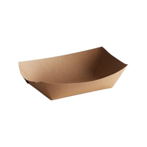 SQP 3 lb Kraft Paper Food Tray, #300 - (500/Case) 7153