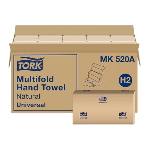 Tork Universal Natural Kraft Multifold Paper Towel, H2, 1-Ply - (4000/Case) MK520A