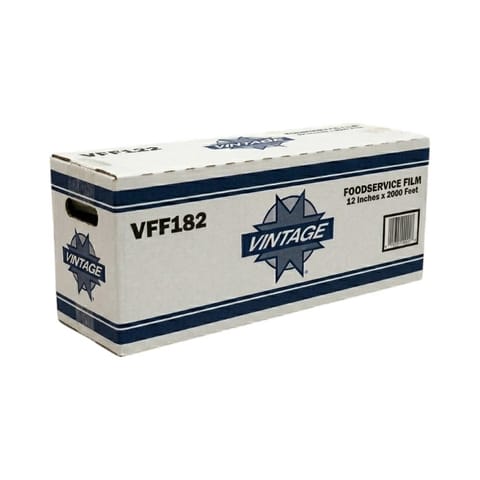 Vintage 18" x 2000' Foodservice Cling Film with Metal Serrated Cutter - (1/Case) VFF182