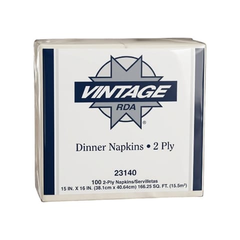 Vintage White 1/8 Fold Dinner Napkin, 2-Ply, 15" x 16" - (3000/Case) 23140