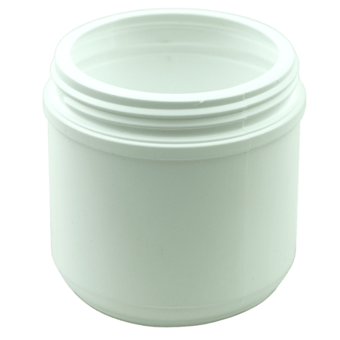 WHITE 16oz HDPE Plastic Jar 89/400(252/case)