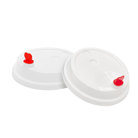 White 16 oz. / 24 oz. PP Injection Cold Cup Lids with Heart Stopper - (1000/Case)