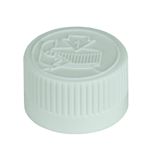 White PP Ribbed CRC (Child Resistant Closure) Cap 20-400 Universal Heat Liner - 4600/case